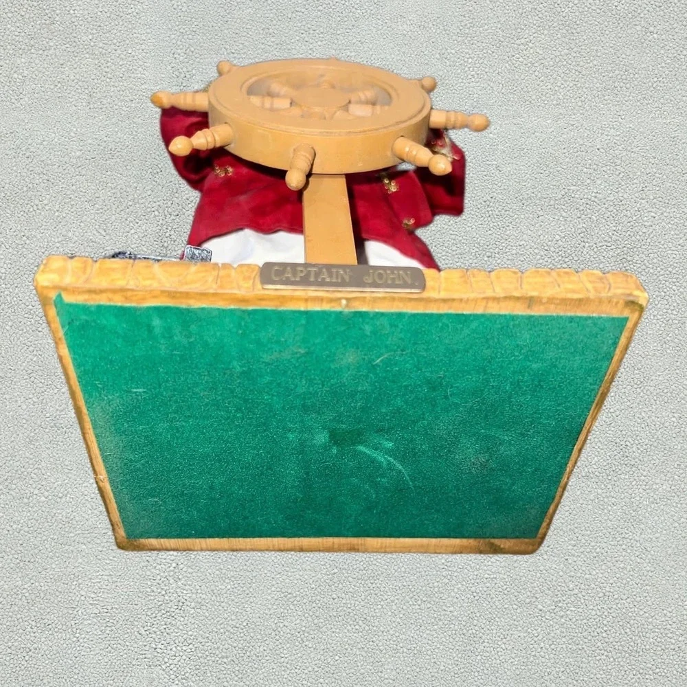 Nautical Sea Captain Santa Claus Figurine Ships Wheel Anchor Christmas Decor